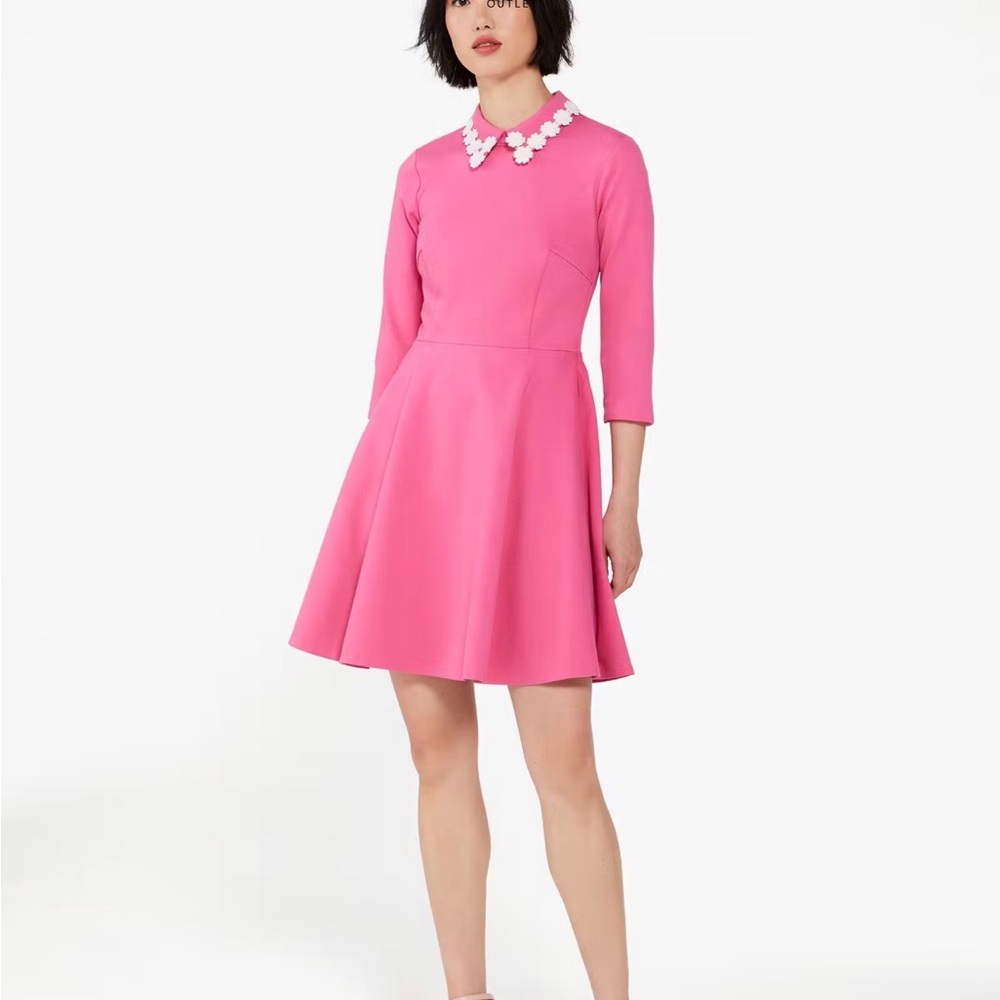NWT Kate Spade floral collar Ponte dress